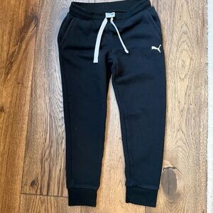 Puma Kids Black Sweatpants with White Drawstring